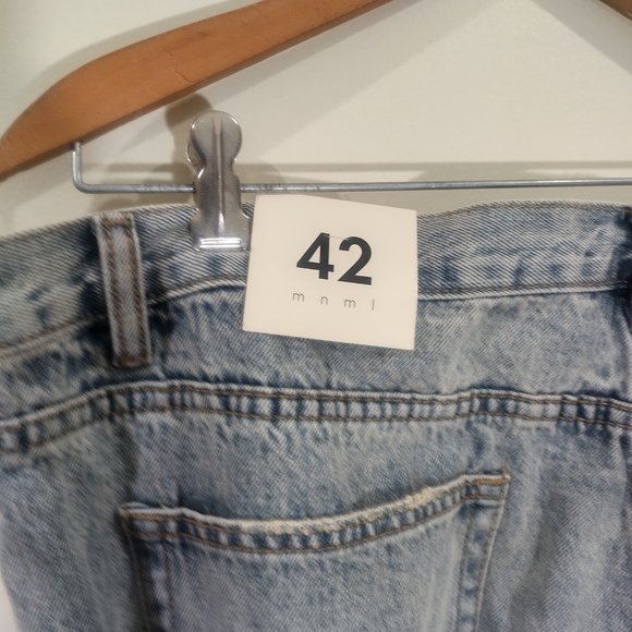 MNML LA B572 Studded Flare Denim Jeans Men's Size 42 Blue Relaxed B-Fit - Picture 12 of 12